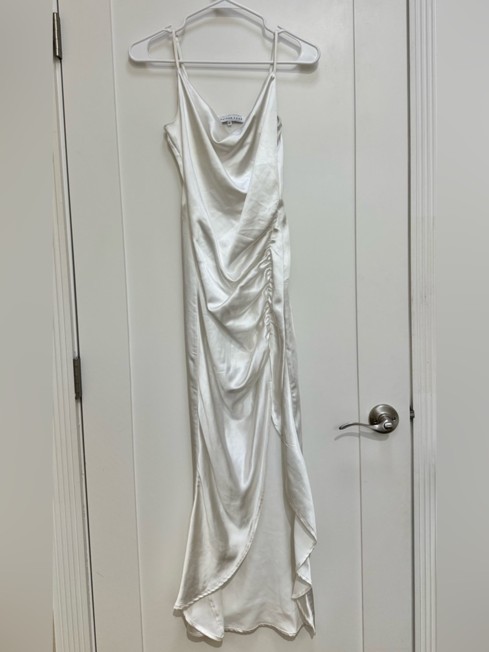 Endless Rose White Satin Cowl Maxi Dress